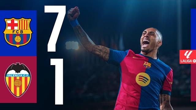Fc Barcelona 7 Vs 1 Valencia | Laliga 2024/25 Md21 (With Commentary)